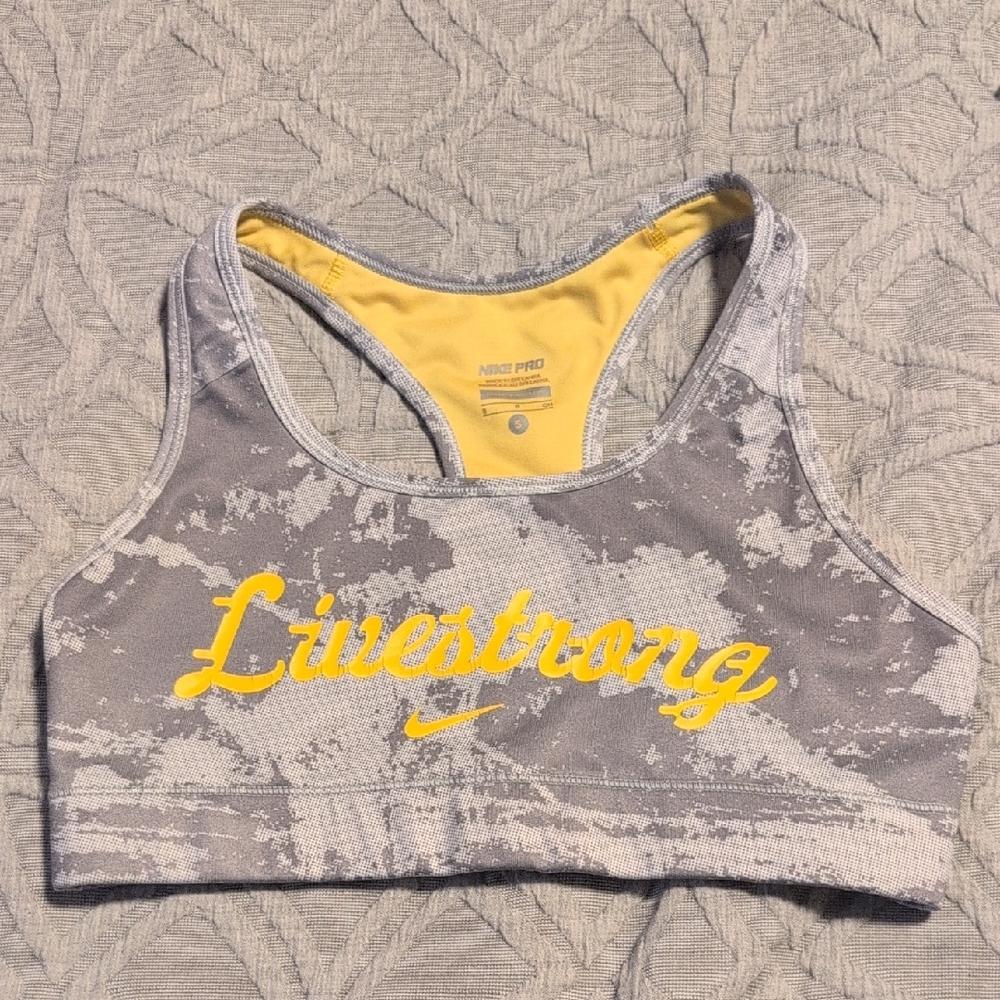 *3/$20 Closet Clearout* EUC s.S Nike Pro Yellow and Gray Sports Bra